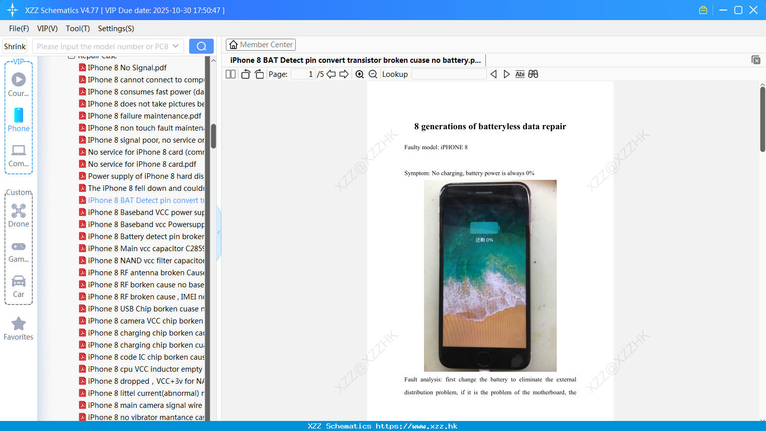 IPhone 8 BAT Detect Pin Convert Transistor Broken Cuase No Battery